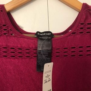NWT Bebe Fuchsia Long Sleeve Bodycon - Small